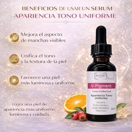 Serum Facial Apariencia Tono Uniforme 30 ml | Con Arbutina, Ácido Glicólico, Mandélico y Vitamina C | Ilumina y Mejora la Apariencia de Manchas Visibles | Uso Profesional y en Casa