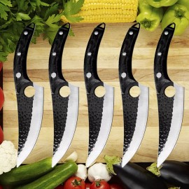 Unbranded Japanese Knife Forged Chef Knife Ultra Sharp Professional Kitchen Knife Cleaver - 2 Pack