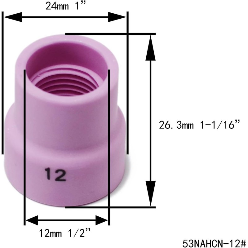 RIVERWELD TIG Alumina Nozzles Ceramic Cups 53NACN -12# 14# 16#