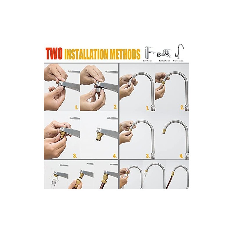 SBYMX 2PC Hose Tap Connector Mixer Hose Adaptor Water Pipe