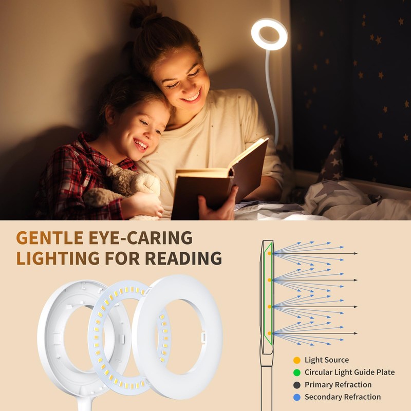 Kaulsoue Wall Mounted Reading Light, Book Light in Bed at