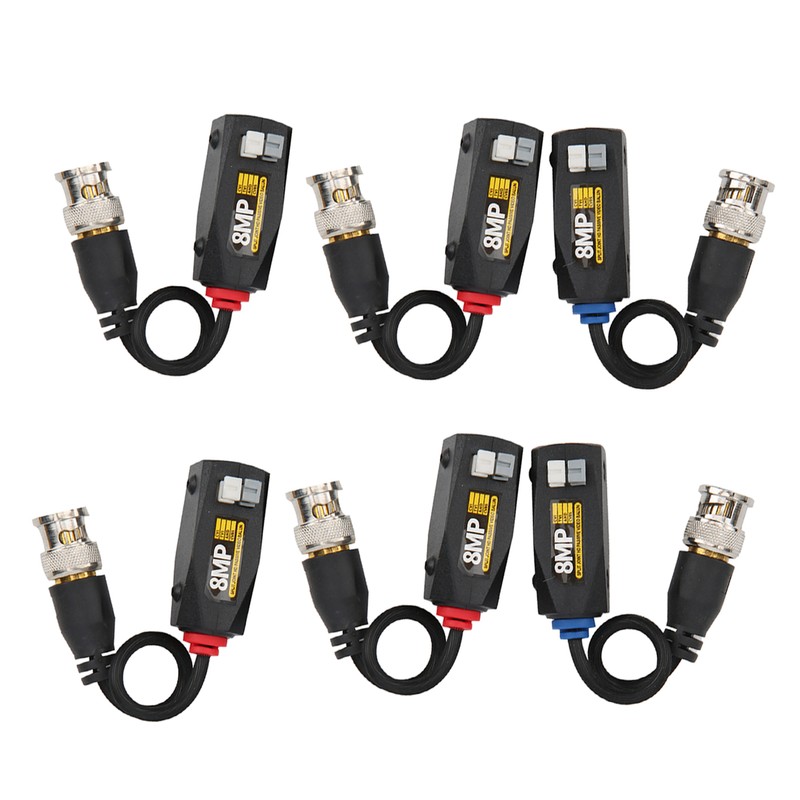 6Pcs Video Power Balun 8MP Anti Thunder Transmitter for CVI/TVI/AHD/CVBS