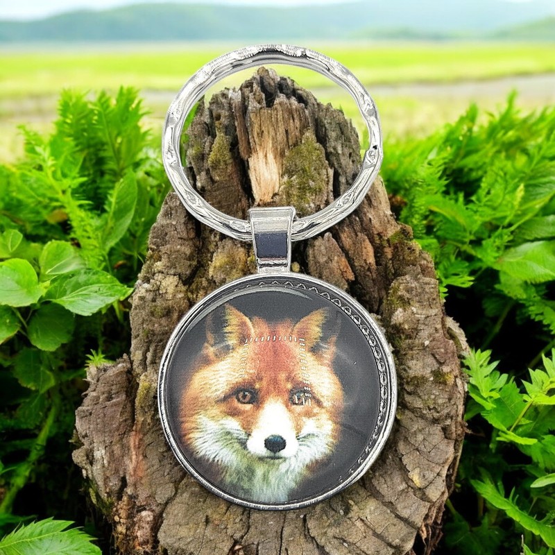 Promotech Smart Fox Keyring - Flat Epoxy Resin Metal Keyring