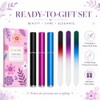 EAONE Crystal Glass Nail File with Case 3 Pack, Double-Sided