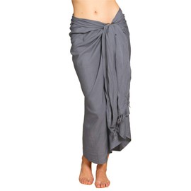 PANASIAM Sarong Unicolour for Men and Women, Multi-Functional Cloth Made of Soft & Light Viscose, Opaque Wrap Skirt, Also Extra Large, Beach Dress Produced by Small Family Business, gray