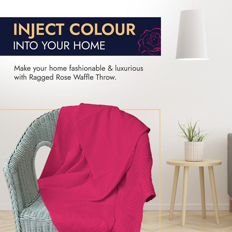 Ragged rose throw, cotton, waffle pattern, 100% cotton, 130 x