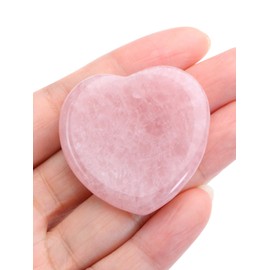 CrystalTears Rose Quartz Worry Stone for Anxiety Healing Crystals Heart Thumb Worry Stones Polished Pocket Heart Stones for Meditation Stress Anxiety Relief Items Gifts for Women Men