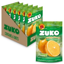 Zuko Orange Instant Powder Drink Family Pack, 14.1 oz, Pack of 6