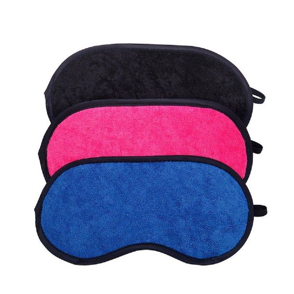 Sleep Mask Set Pack of 3, Microfiber Terry Cloth Lightweight Comfortable, Soft, Adjustable Eye Masks for Sleeping, Shift Work, Naps, Travel Night Blindfold Eyeshade for Men Women, Black/Blue/Pink
