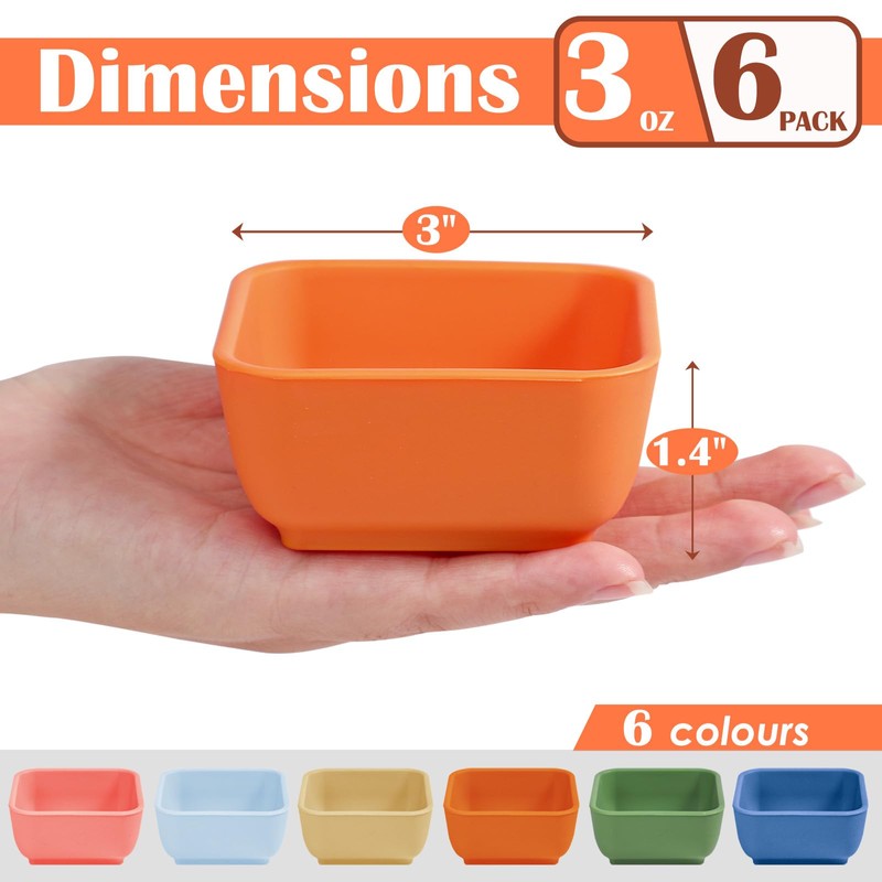Webake Silicone Dipping Bowls, 3oz Small Pinch Bowls for Cooking