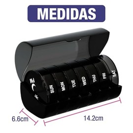 Pastillero Semanal Caja Organizadora Con Divisiones Portátil para Pastillas, Medicamentos, Vitaminas, Suplementos Con 2 tomas Día y Noche los 7 Días a