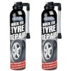 2 X QUICK FIX CAR EMERGENCY FLAT TYRE INFLATE PUNCTURE