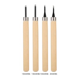 Wood Carving Tool, 4pcs Wood Carving Knife Rubber Stamp Knives DIY Art Craft Carving Tools Set with Manual Sharpener for Carpentry Beginners Amateur (#1)