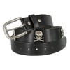 Pirate Skull CrossBone Concho Full Grain Casual Jean Leather Belt