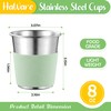 Stainless Steel Kids Cups with Silicone Sleeves, 8oz Metal Tumbler