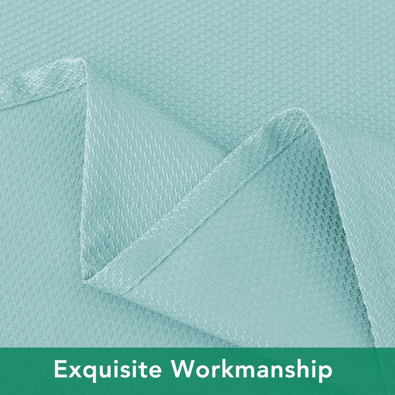 Biscaynebay Outdoor Tablecloth Textured Fabric 60x60 Inch Rectangular, Aqua Blue