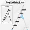 BONTEC 4-Step Ladder, Folding Step Stool with Tool Platform, Wide