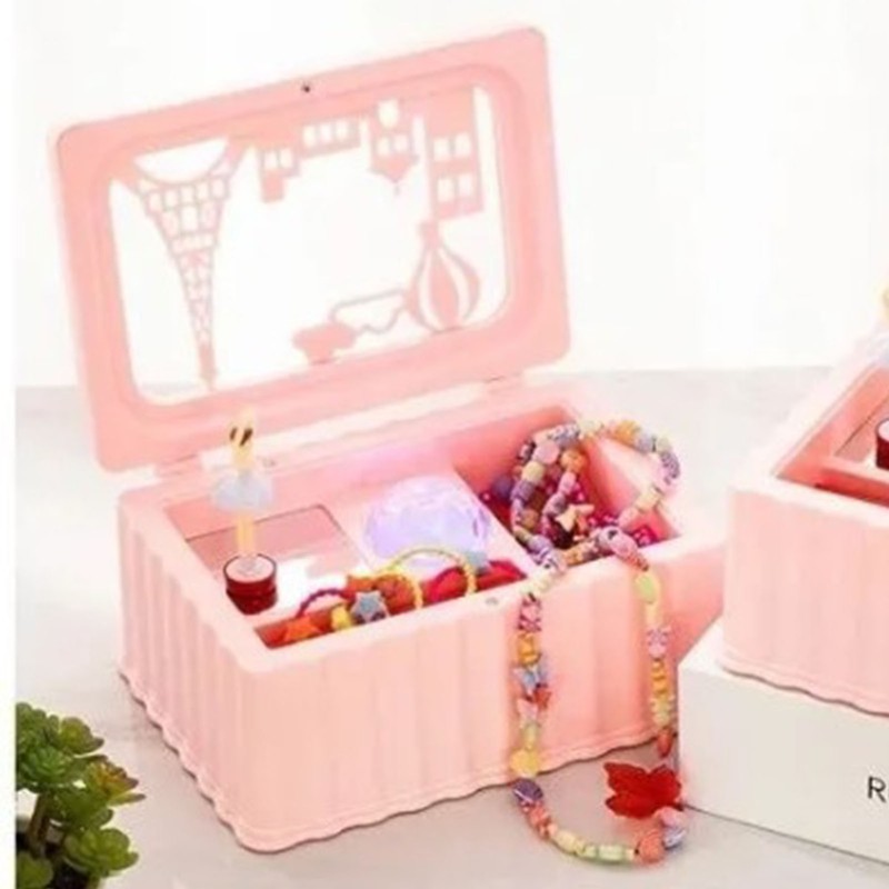 Rotating Ballerina Music Box Musical Jewelry Storage Box for Birthday