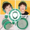 COHEALI Rhinestone Dinosaur Headphones with Mic Wired Headset for School