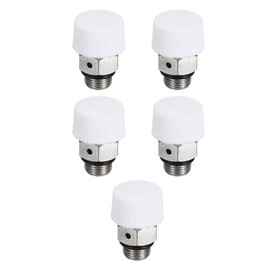 PATIKIL 1/8" BSP Male Thread Manual Radiator Air Vent Valves, 5 Pack Nickel Plated Brass Plug Valve No Need Key for Radiator Heater, Silver White