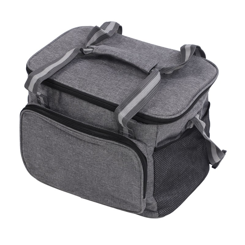 Insulated Lunch Bag Grey Oxford Cloth 15L High Capacity Insulated