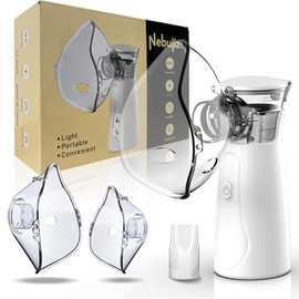 Nebulizador portátil, nebulizador USB de mano eléctrico silencioso, nebulizador de alta eficiencia con boca de succión, mejora el sistema respiratorio, adecuado para niños, adultos y ancianos