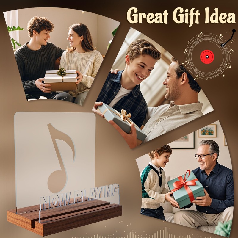 YuanDian Now Playing Record Stand Record Display Wooden Acrylic LED