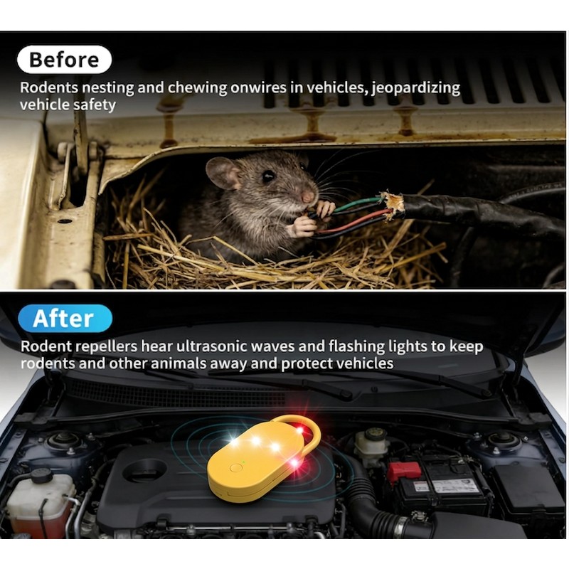 Ultrasonic Pest Repeller for Home & Vehicle – Rechargeable Design