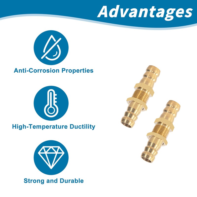 Brass Hose Connection Adapter, Pack of 6 8 mm Hose
