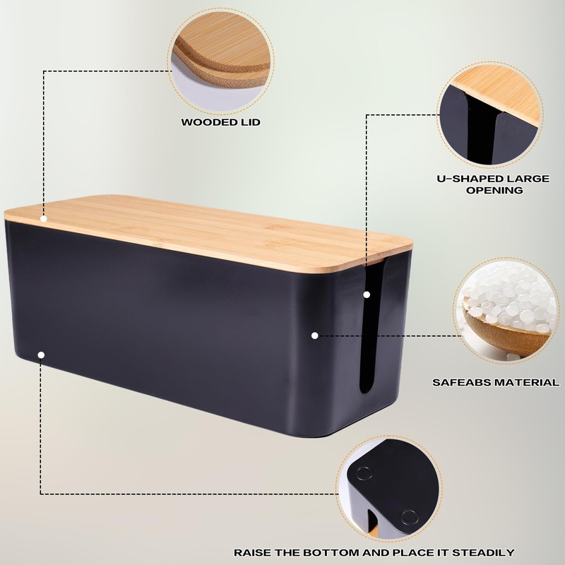 QOEOTUY Cable Box Cable Organiser Storage: Cable Management Box with
