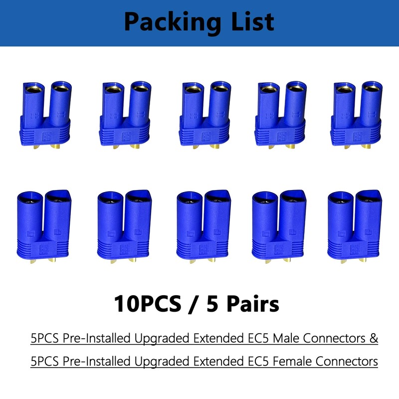 Hiteuoms EC5 Connector No Crimp, Upgraded Extended EC5 Pre-Installed Design
