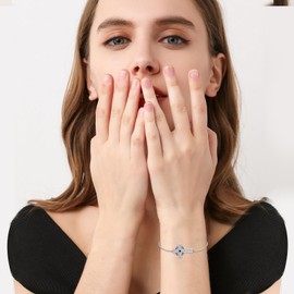 Twoowl Celtic Cross Bracelet 925 Sterling Silver Cross Bracelet Ancient Egyptian Protection Irish Jewelry Gifts for Women