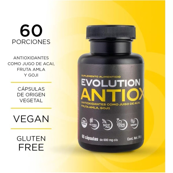 Evolution Nutraceutical  Evolution Antioxidante, Antiox Bote Natural 36 G (60 Caps)