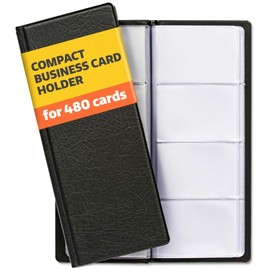 Business Card Holder Organizer - Book for 480 Cards - Space-Saving Black Business Card Wallet - Credit Card & Name Card Holder