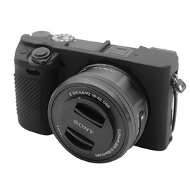 Easy Hood Silikonhülle Schutzhülle Kameratasche für Sony Alpha A6100 A6300 A6400 ILCE-6100 ILCE-6300 ILCE-6400 Digitalkamera,Kratzfest,weiches Silikongehäuse,Schwarz