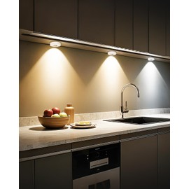 AMIR Puck Lights with Remote Control, Rechargeable Under Cabinet Lights, 13 Color RGB, LED Closet Light with Dimmer & Timer for Kitchen, Counter, Closet, Stairs, 3 Pack