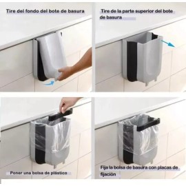 ML Basurero Plegable Ahorra Espacio Para Colgar En Puerta