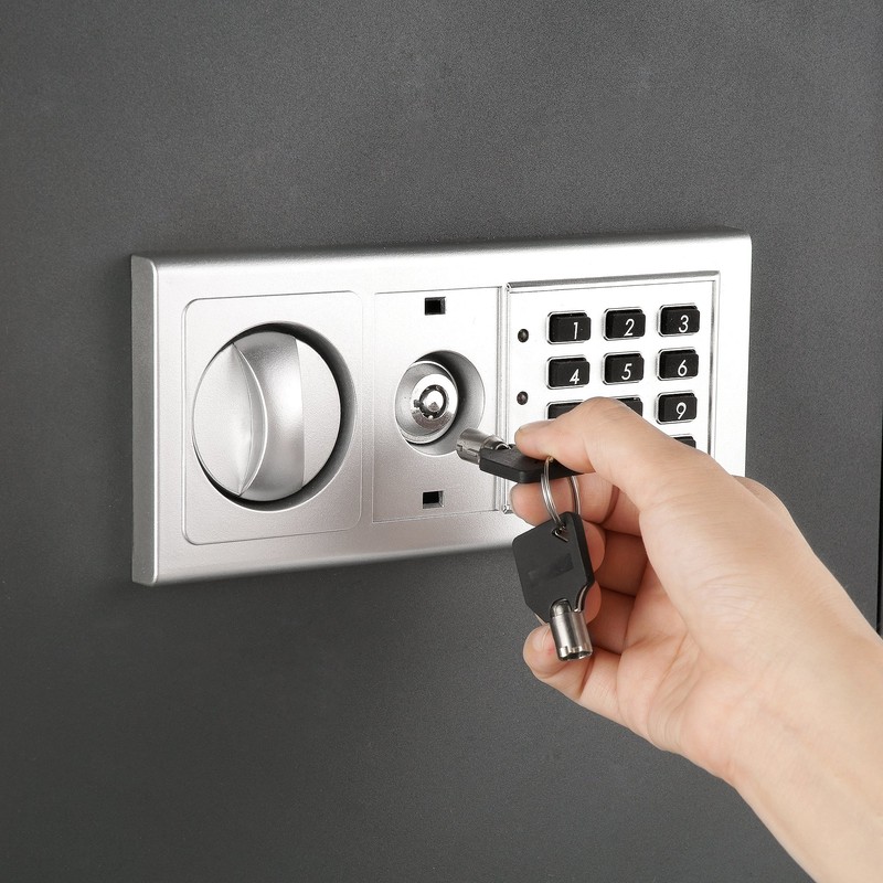 In-Wall Safe with Electronic Keypad and 2 Manual Override Keys
