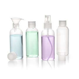 WPRO Travel Bottles Set - 4 Pieces - Clear - 80ml | Case | Cosmetic Bottles | Plastic | Small | Hand Luggage - Holiday - Empty for Shampoo, Lotion, Cream, Personal Care, Sunscreen Toiletry Bag,
