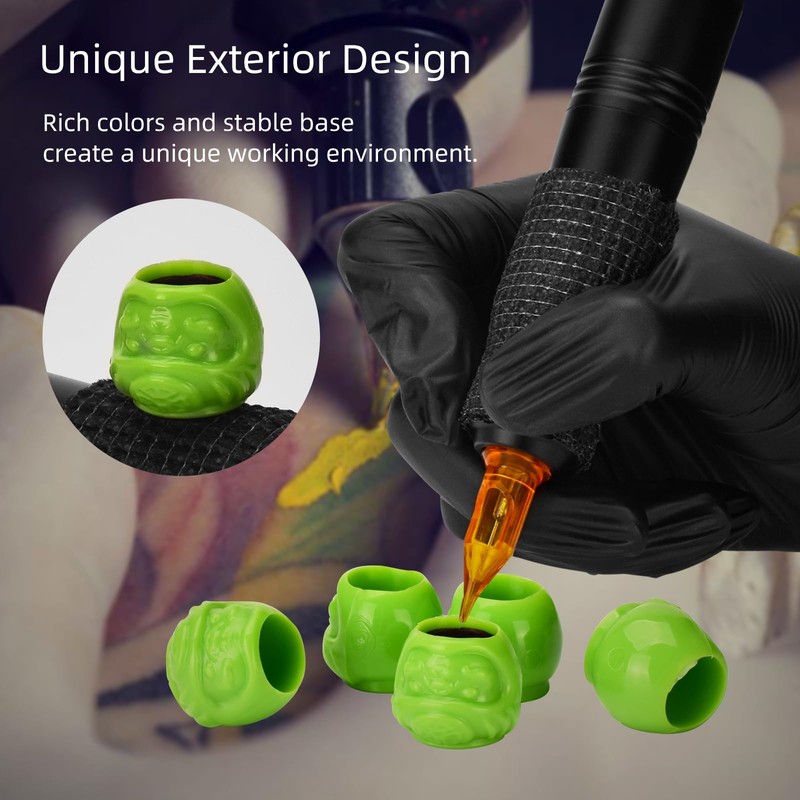 ATOMUS 100pcs Disposable Tattoo ink cups Pigment Caps Tattoo Permanent