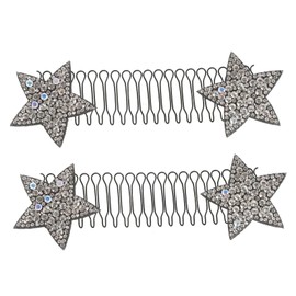 FRCOLOR 2pcs U Shape Hair Fixer Comb Silver Hair Styling Tool for Everyday Use