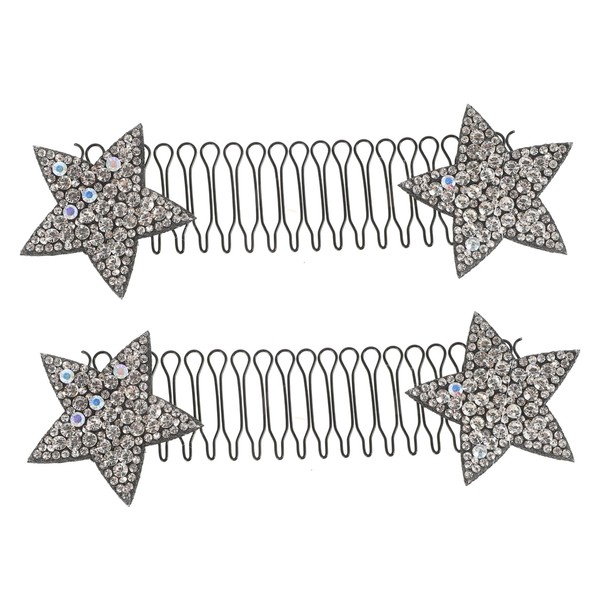 FRCOLOR 2pcs U Shape Hair Fixer Comb Silver Hair Styling