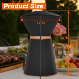 EVRBUL Patio Heater Cover Compatible with Cuisinart COH-500 Portable Tabletop Heater Heavy Duty Waterproof 420D Outdoor Propane Heater Cover with Reflective Strip Durable Zipper Drawstring 17"D×25"H