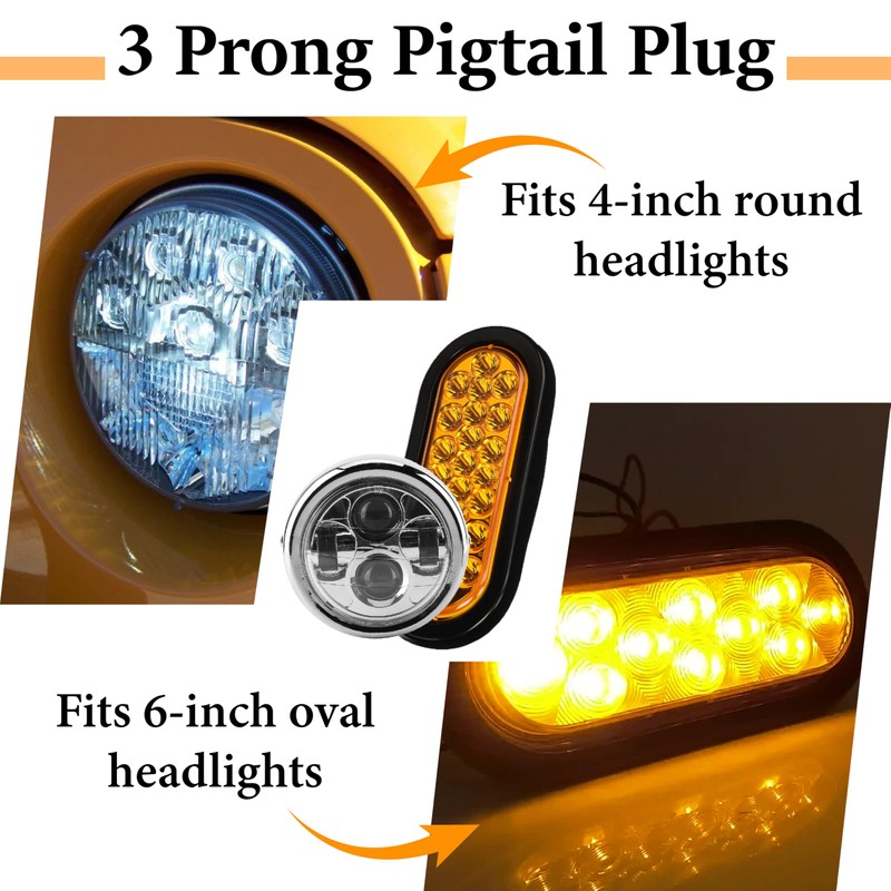 ecocstm 10 PCS 3 Wire Plug Truck Trailer Light Plug,
