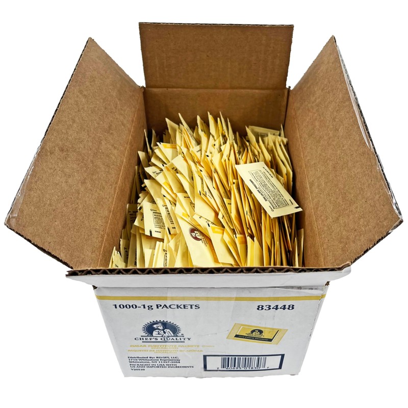 Chef's Quality Zero Calorie Sweetener, Sucarlose (Yellow), 1,000/1g packets