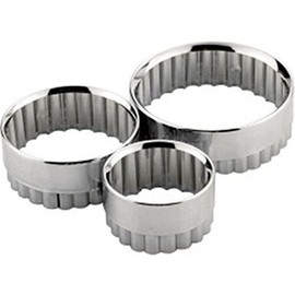 3 Stainless steel Pastry cutters 8cm - 7cm - 6cm