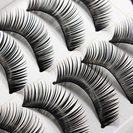 BOO015 – 10 Pairs Black Long HANDMADE Voluminous False Eyelash Eye lashes by Boolavard TM by Boolavard® TM