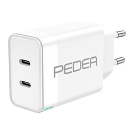 Pedea Schnellladegerät Dual PD 40 Watt USB Typ C/C, weiß