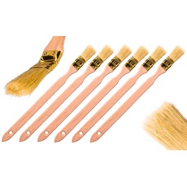ToolSpace Curved Calorie Binding Brush | Radiator Brush | Width 25mm | Total Length: 34cm | Bristles: Dense, Natural Bristles | Handle: Beech Wood | Pack of 6