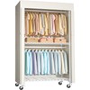 FUTASSI White Clothing Rack with Beige Cover, P1C Rolling Closets